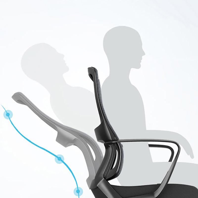 Contemporary Wheels Office Chair Microfiber Black Task Mid-Back Chair Clearhalo 'furn' 'furn_office_chair' 'Furniture' 'Office Chairs' 'Office Furniture' 'office_chair' 5892693