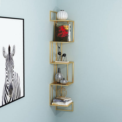 5 scaffali moderni libreria in metallo moderno scaffale a parete montato per soggiorno, 48 "h x 8.5" w