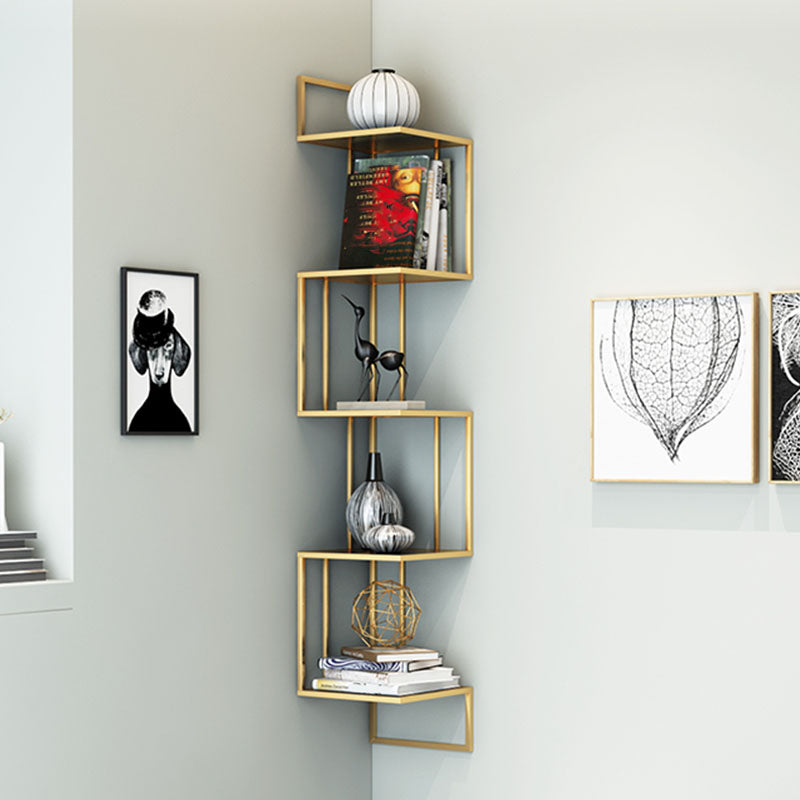 5 scaffali moderni libreria in metallo moderno scaffale a parete montato per soggiorno, 48 "h x 8.5" w