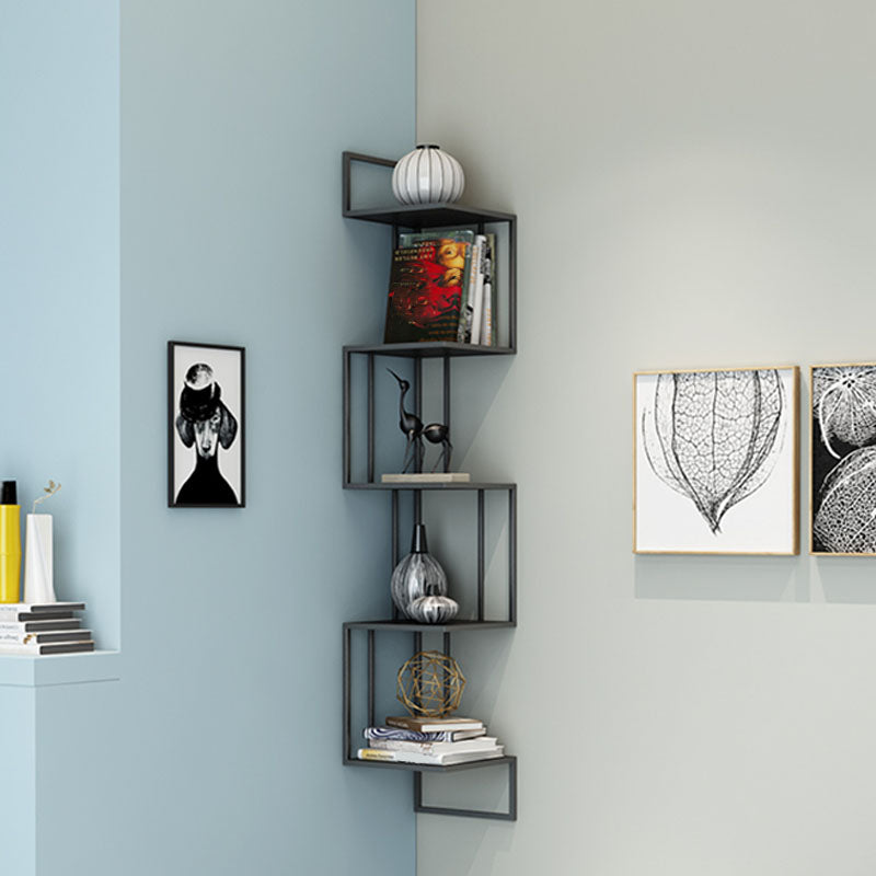 5 scaffali moderni libreria in metallo moderno scaffale a parete montato per soggiorno, 48 "h x 8.5" w