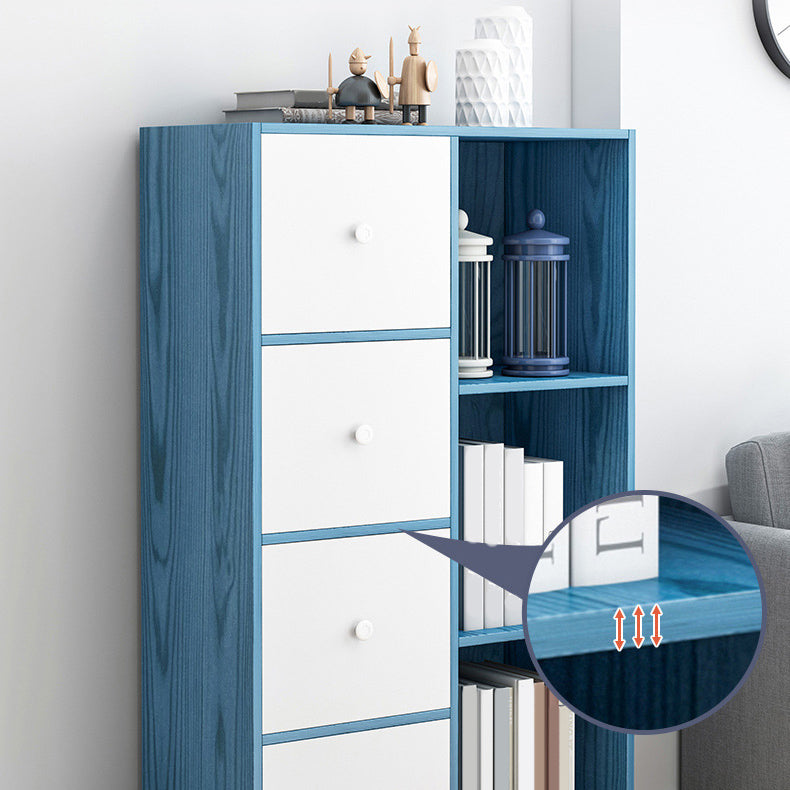 Pavimento moderno libro shlef con porte chiuse indietro da 9,45 "W in legno per soggiorno