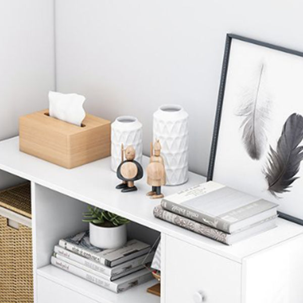 Pavimento moderno libro shlef con porte chiuse indietro da 9,45 "W in legno per soggiorno