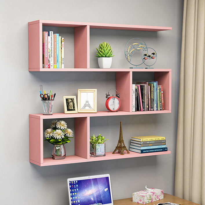 Zwevende moderne boekenkast horizontale matte afwerking hout open kast voor woonkamer