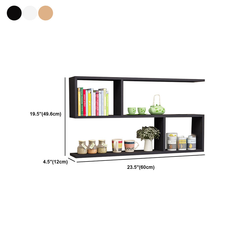 Zwevende moderne boekenkast horizontale matte afwerking hout open kast voor woonkamer