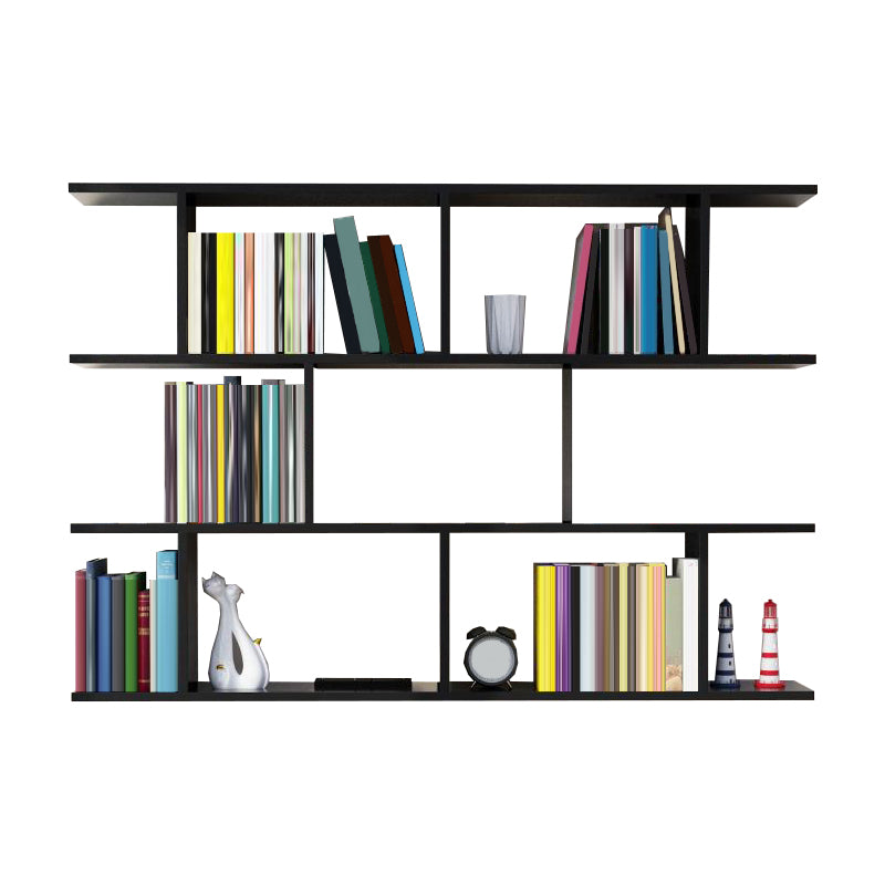 Modern Wall Mounted Shelf Bookcase Horizontal Engineered Wood Bookshelf