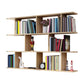Modern Wall Mounted Shelf Bookcase Horizontal Engineered Wood Bookshelf
