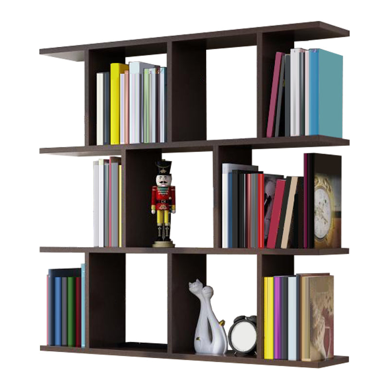 Modern Wall Mounted Shelf Bookcase Horizontal Engineered Wood Bookshelf
