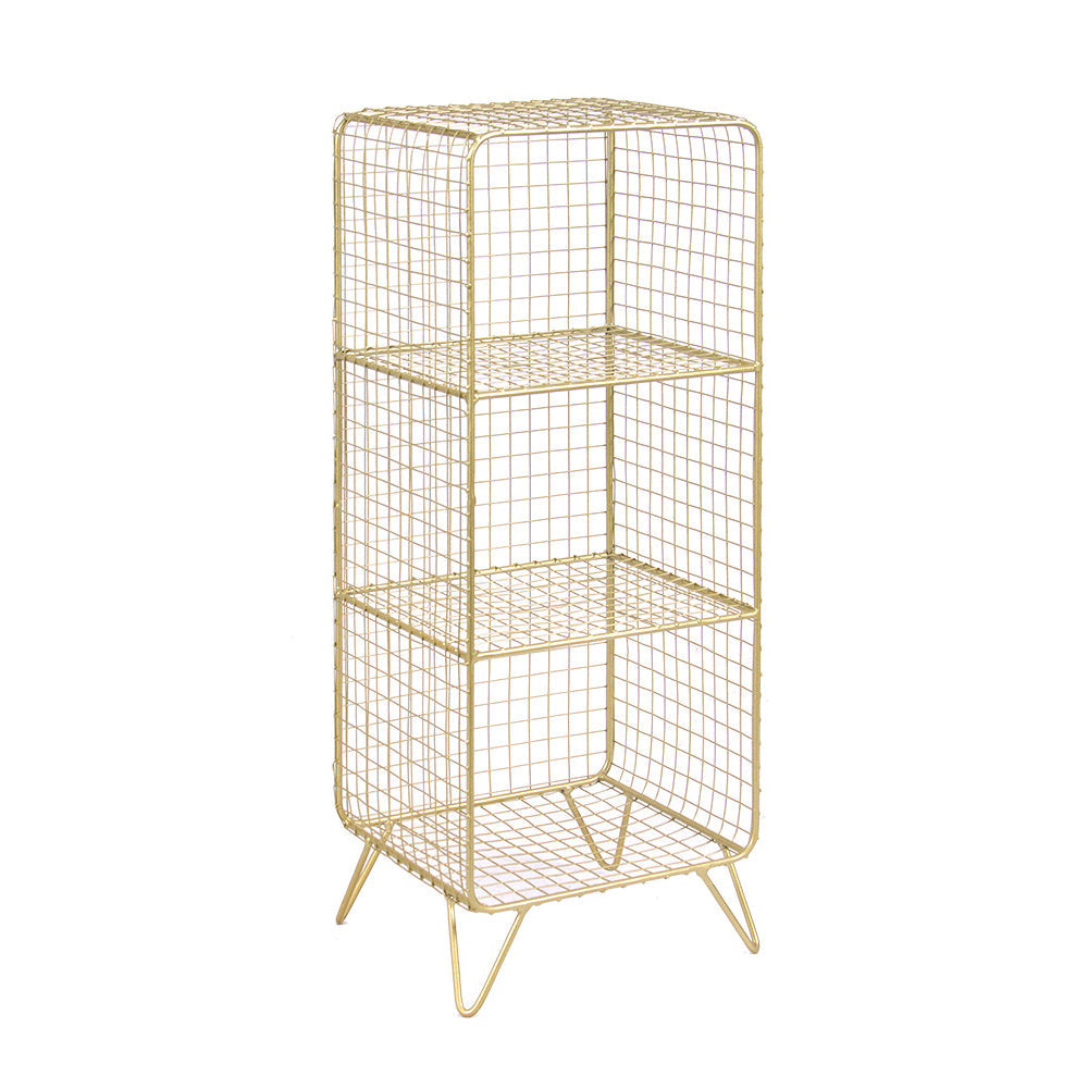 Modern Metal Bookshelf Standard Closed Back Bookshelf in Burnish