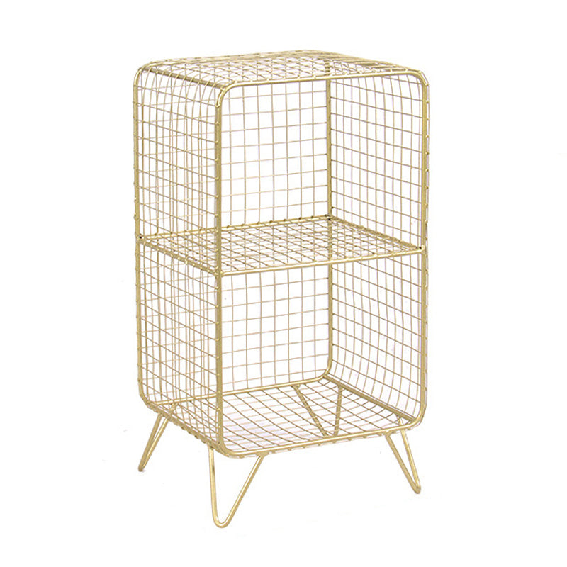 Modern Metal Bookshelf Standard Closed Back Bookshelf in Burnish