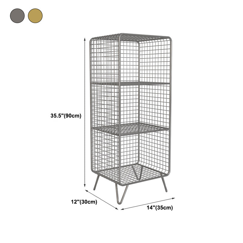 Modern Metal Bookshelf Standard Closed Back Bookshelf in Burnish
