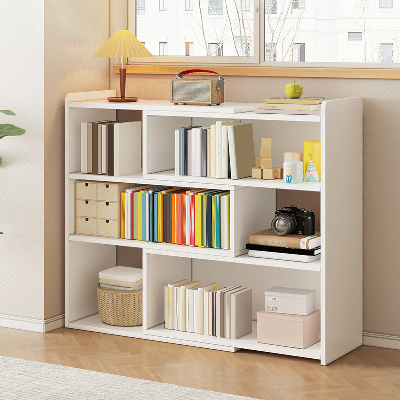 Modern Wood Horizontal Book Shelf Closed Back Shelf Bookcase