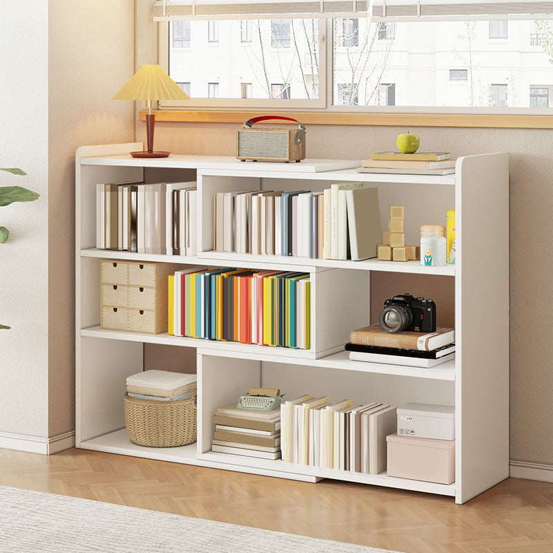 Modern Wood Horizontal Book Shelf Closed Back Shelf Bookcase
