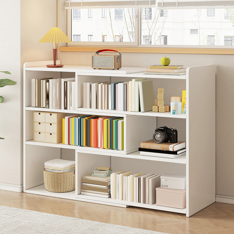 Modern Wood Horizontal Book Shelf Closed Back Shelf Bookcase