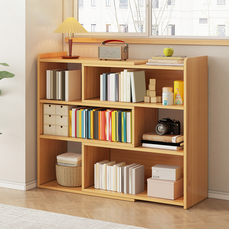 Modern Wood Horizontal Book Shelf Closed Back Shelf Bookcase