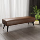16.5 Inch Wide Glam Metal Seating Bench Cushioned Entryway Bench Light Coffee Clearhalo 'Benches' 'Chairs & Seating' 'furn' 'furn_benches' 'Furniture' 'Living Room Furniture' 5893044