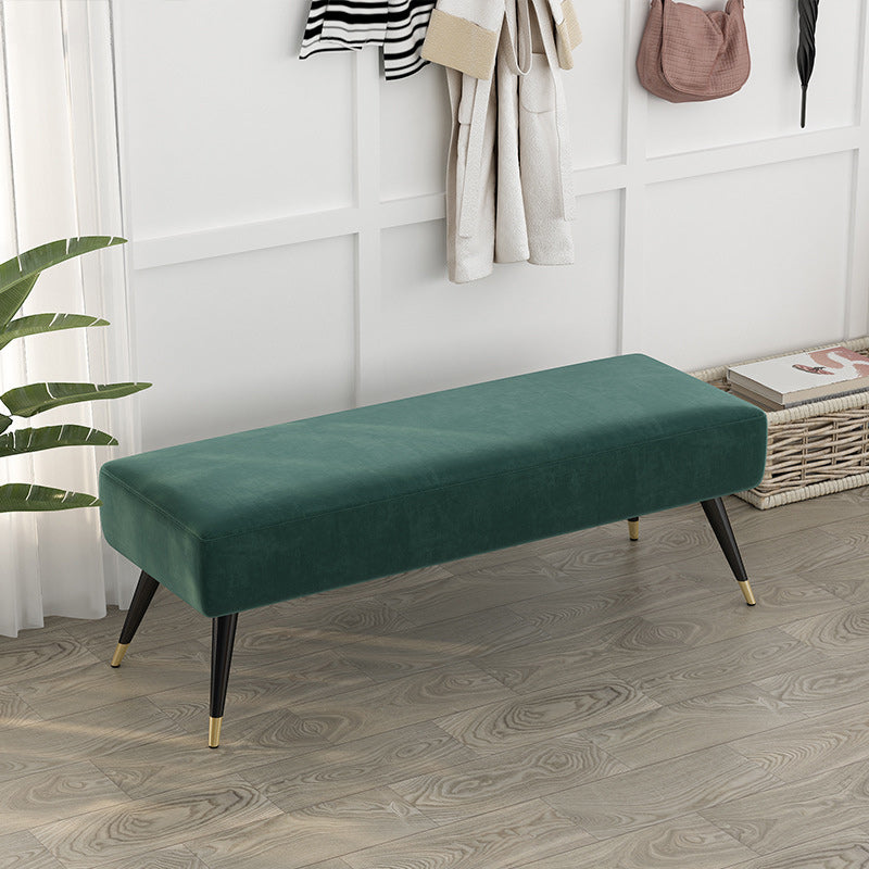 16.5 Inch Wide Glam Metal Seating Bench Cushioned Entryway Bench Blackish Green Clearhalo 'Benches' 'Chairs & Seating' 'furn' 'furn_benches' 'Furniture' 'Living Room Furniture' 5893046