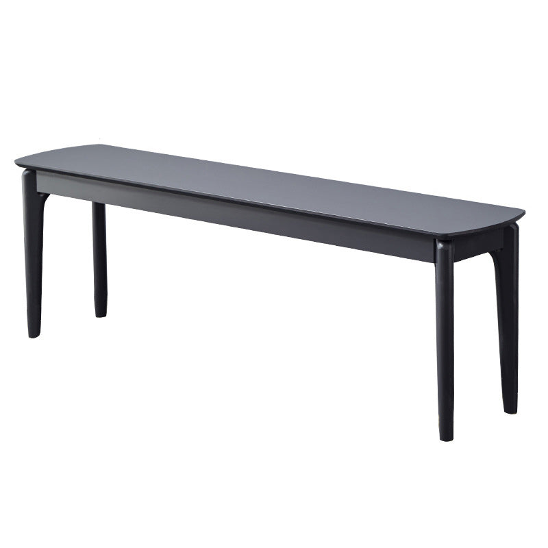 Rectangle 11.8" Wide Entryway Bench Modern Solid Wood Bench in Pine Black Clearhalo 'Benches' 'Chairs & Seating' 'furn' 'furn_benches' 'Furniture' 'Living Room Furniture' 5893077