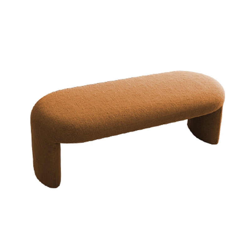 Modern Foam Bench with Legs Rectangle Solid Color Wool Bench Brown Clearhalo 'Benches' 'Chairs & Seating' 'furn' 'furn_benches' 'Furniture' 'Living Room Furniture' 5893099