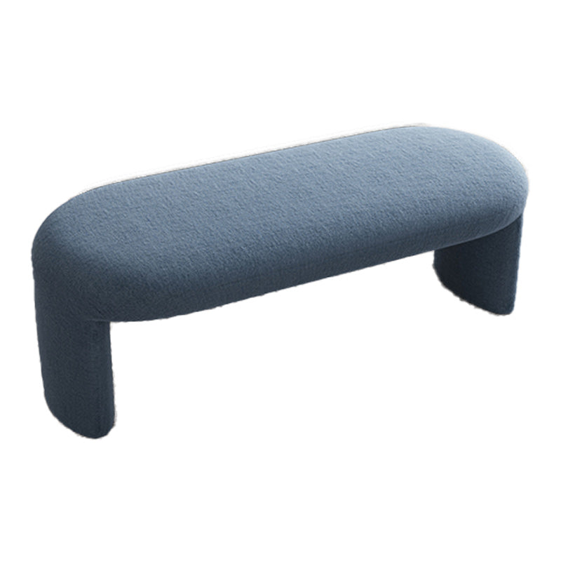 Modern Foam Bench with Legs Rectangle Solid Color Wool Bench Blue Clearhalo 'Benches' 'Chairs & Seating' 'furn' 'furn_benches' 'Furniture' 'Living Room Furniture' 5893101