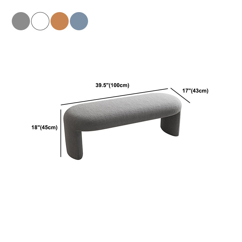 Modern Foam Bench with Legs Rectangle Solid Color Wool Bench Clearhalo 'Benches' 'Chairs & Seating' 'furn' 'furn_benches' 'Furniture' 'Living Room Furniture' 5893108