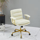Modern Fixed Arms Desk Chair Height-adjustable Ergonomic Office Chair Beige Gold 1 Piece Clearhalo 'furn' 'furn_office_chair' 'Furniture' 'Office Chairs' 'Office Furniture' 'office_chair' 5894803