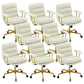 Modern Fixed Arms Desk Chair Height-adjustable Ergonomic Office Chair Beige Gold 8 Piece Set Clearhalo 'furn' 'furn_office_chair' 'Furniture' 'Office Chairs' 'Office Furniture' 'office_chair' 5894811