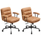 Modern Fixed Arms Desk Chair Height-adjustable Ergonomic Office Chair Coffee + Black 2 Piece Set Clearhalo 'furn' 'furn_office_chair' 'Furniture' 'Office Chairs' 'Office Furniture' 'office_chair' 5894813