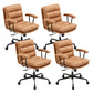 Modern Fixed Arms Desk Chair Height-adjustable Ergonomic Office Chair Coffee + Black 4 Piece Set Clearhalo 'furn' 'furn_office_chair' 'Furniture' 'Office Chairs' 'Office Furniture' 'office_chair' 5894814