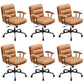 Modern Fixed Arms Desk Chair Height-adjustable Ergonomic Office Chair Coffee + Black 6 Piece Set Clearhalo 'furn' 'furn_office_chair' 'Furniture' 'Office Chairs' 'Office Furniture' 'office_chair' 5894815