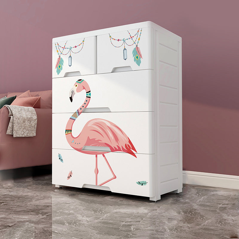 Contemporary Non-Hanging Armoire Plastic Bedroom Wardrobe Closet