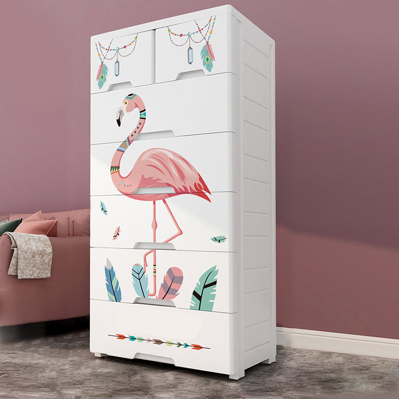 Contemporary Non-Hanging Armoire Plastic Bedroom Wardrobe Closet