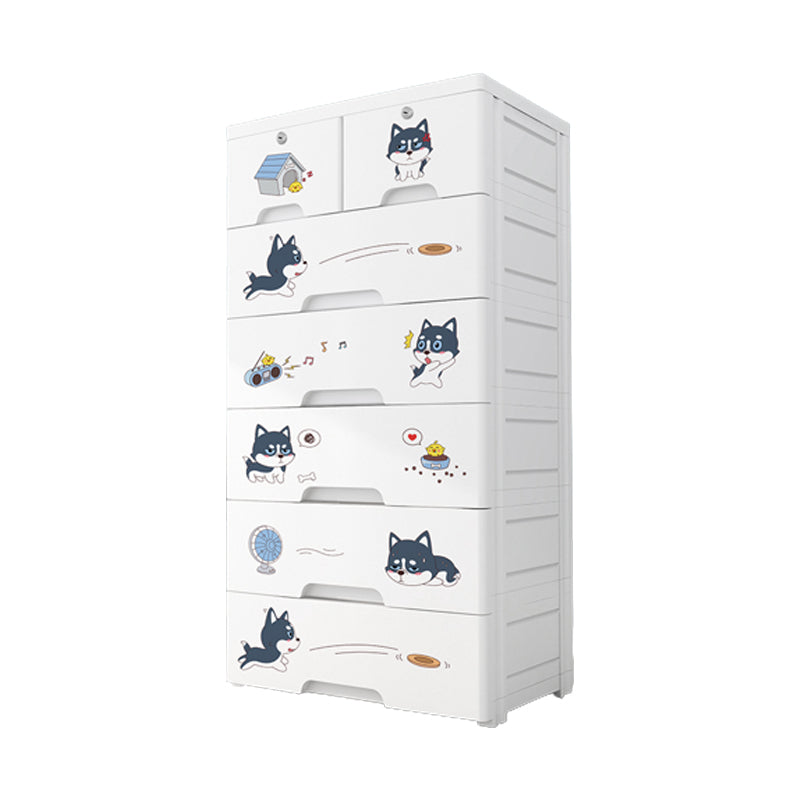 Contemporary Non-Hanging Armoire Plastic Bedroom Wardrobe Closet