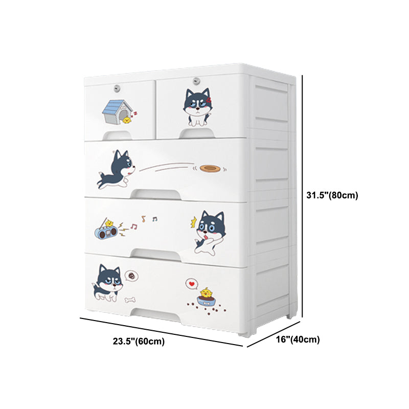 Contemporary Non-Hanging Armoire Plastic Bedroom Wardrobe Closet