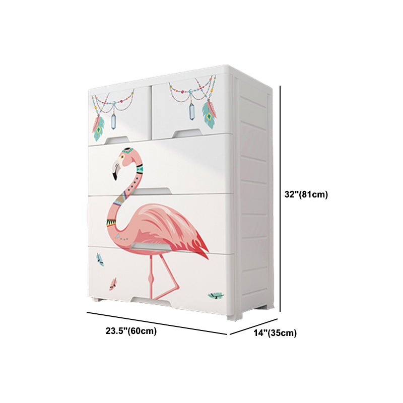 Contemporary Non-Hanging Armoire Plastic Bedroom Wardrobe Closet