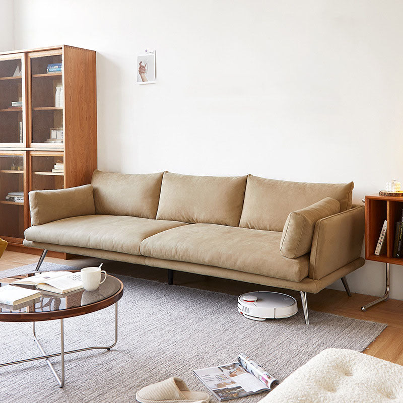 Canapé de canapé brun moderne de 3/4 à 4 places avec des jambes métalliques