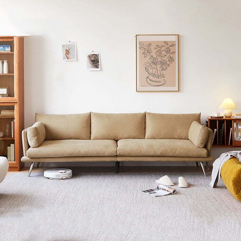 Canapé de canapé brun moderne de 3/4 à 4 places avec des jambes métalliques