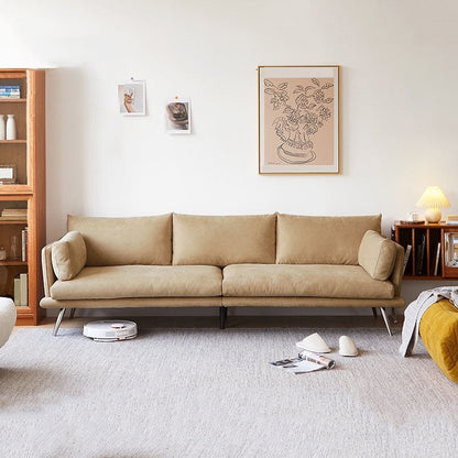 Canapé de canapé brun moderne de 3/4 à 4 places avec des jambes métalliques