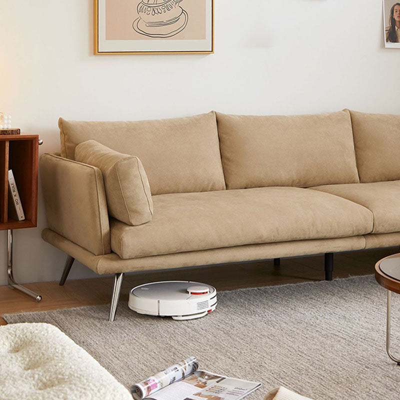 Canapé de canapé brun moderne de 3/4 à 4 places avec des jambes métalliques