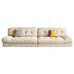 Beige 4-seater Armless Sofa Contemporary Sewn Pillow Back Sofa
