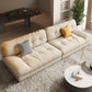 Beige 4-seater Armless Sofa Contemporary Sewn Pillow Back Sofa