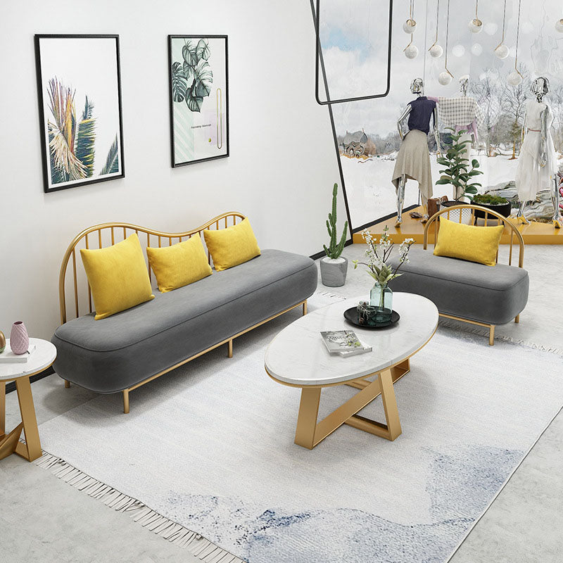 Velvet moderne stijl setee -statement armloze bank met 1/3 kussens