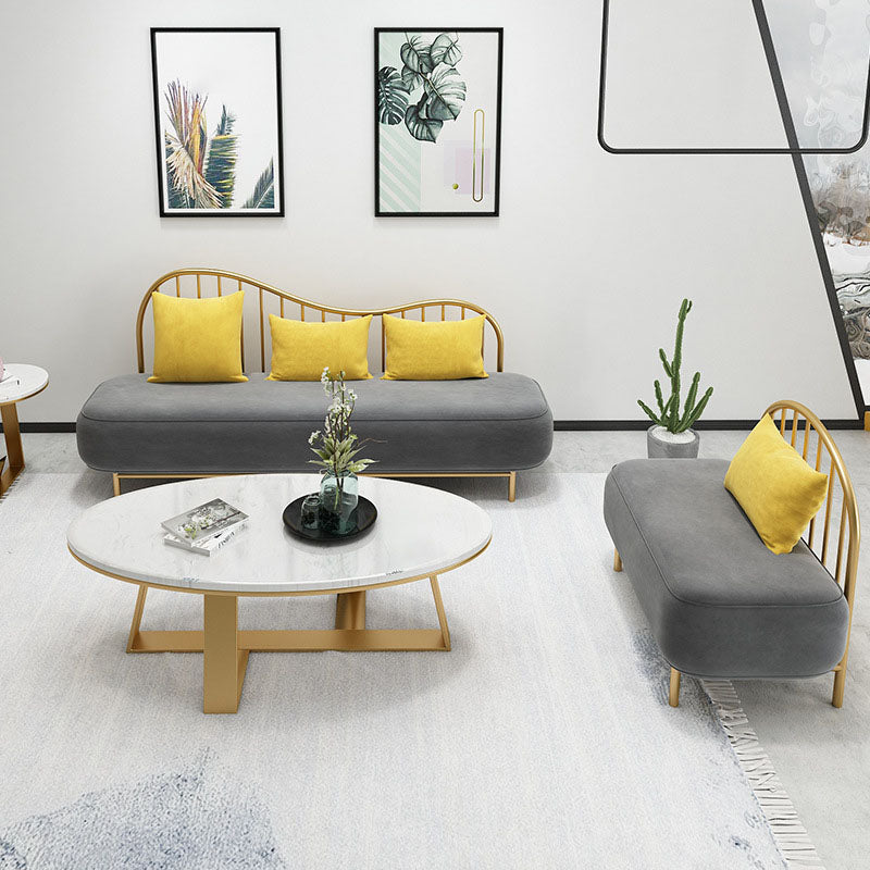 Velvet moderne stijl setee -statement armloze bank met 1/3 kussens