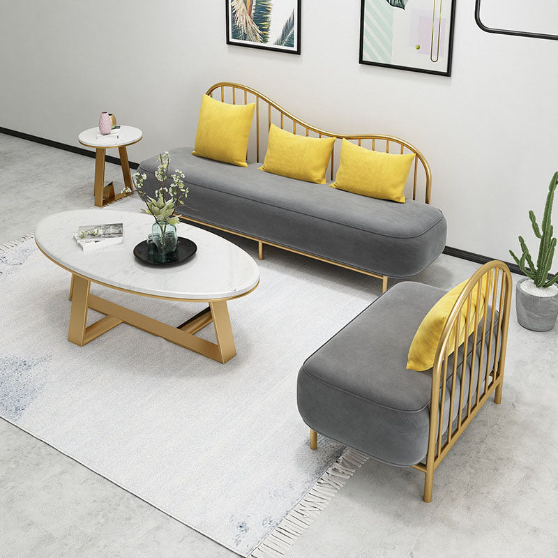 Velvet moderne stijl setee -statement armloze bank met 1/3 kussens