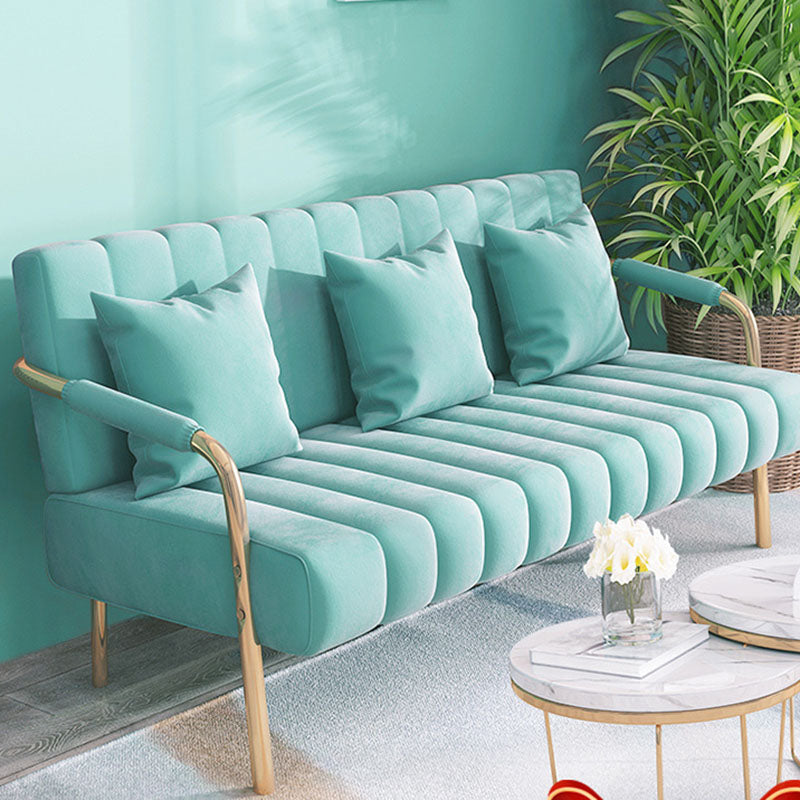 Cousier le canapé en velours arrière de 28,35 "High Metal Square Sofa