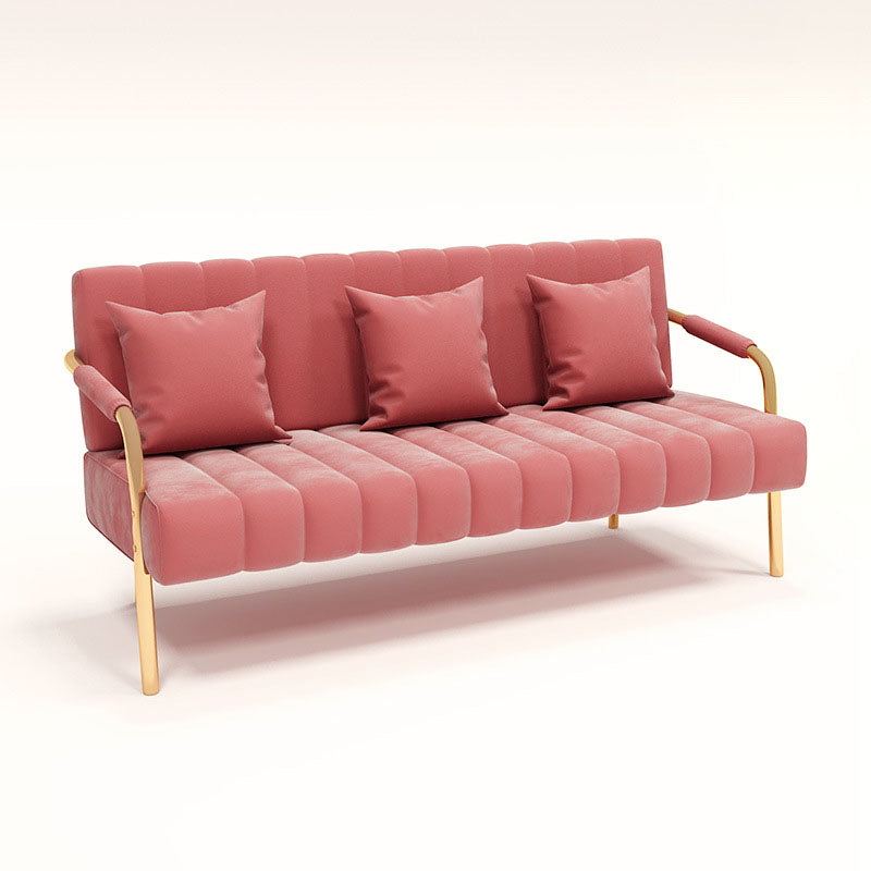 Cousier le canapé en velours arrière de 28,35 "High Metal Square Sofa