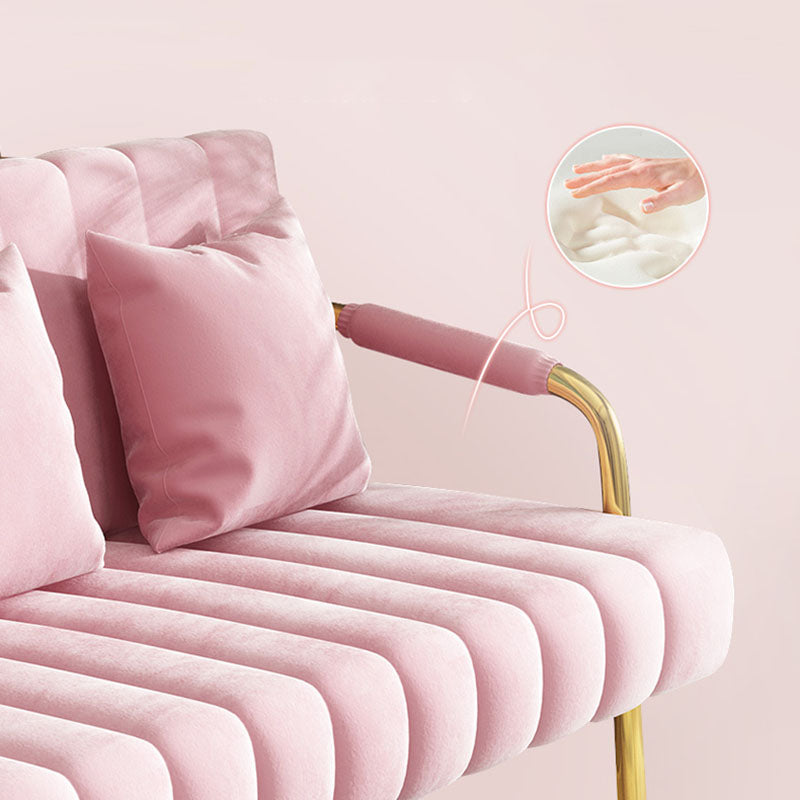 Cousier le canapé en velours arrière de 28,35 "High Metal Square Sofa