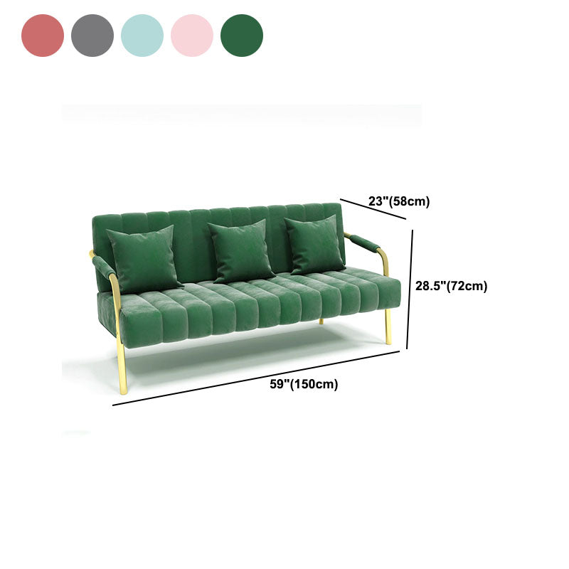 Cousier le canapé en velours arrière de 28,35 "High Metal Square Sofa