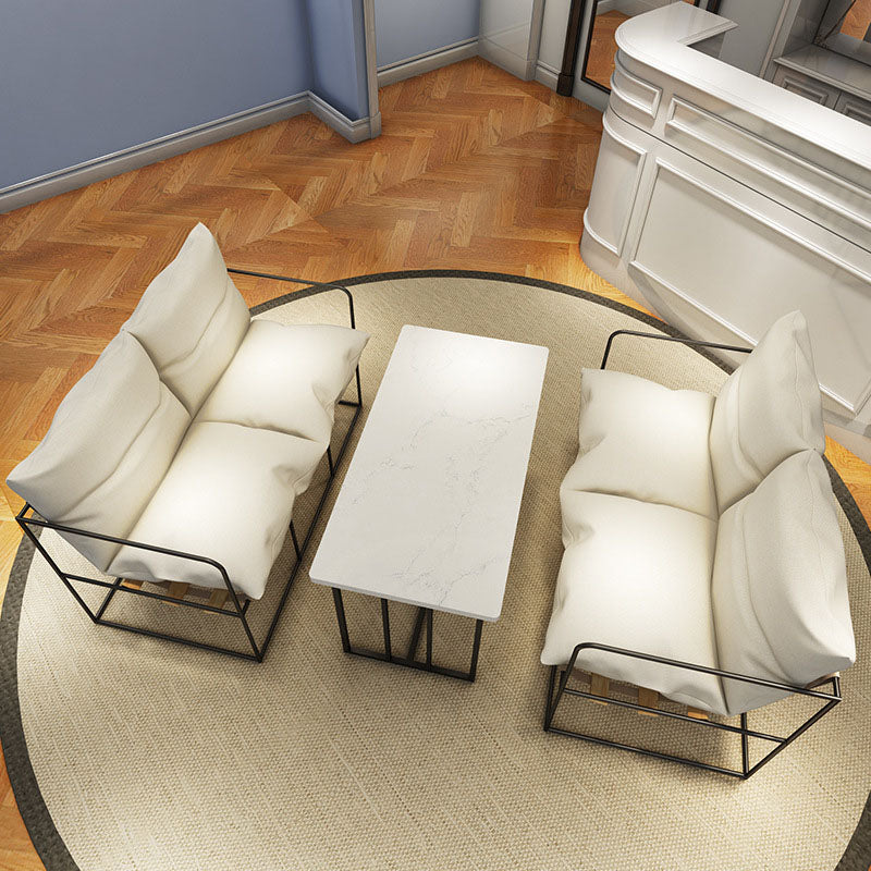 Standaard bank 26,7 "W vierkante armbank met metalen frame voor woonkamer