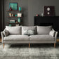 Charles of London Sofa moderne 3-zits stoffen stoffen bank met houten benen