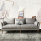 Charles of London Sofa moderne 3-zits stoffen stoffen bank met houten benen